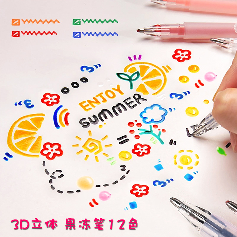 Gel Ink Pen Set - 3D Drie-Dimensionale Jelly Pen Kleur Gel