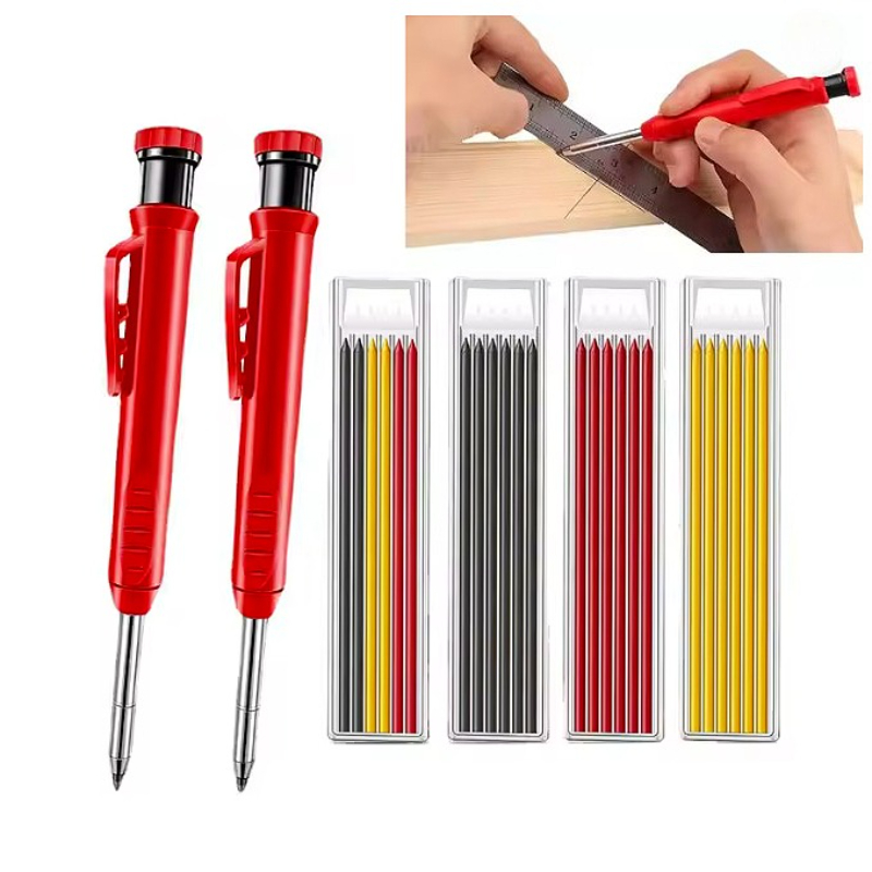 Mechanical Pencil Lead - Solide timmermanspotloodset Houtbewerkingsgereedschap Mechanisch 3-kleuren Navulling