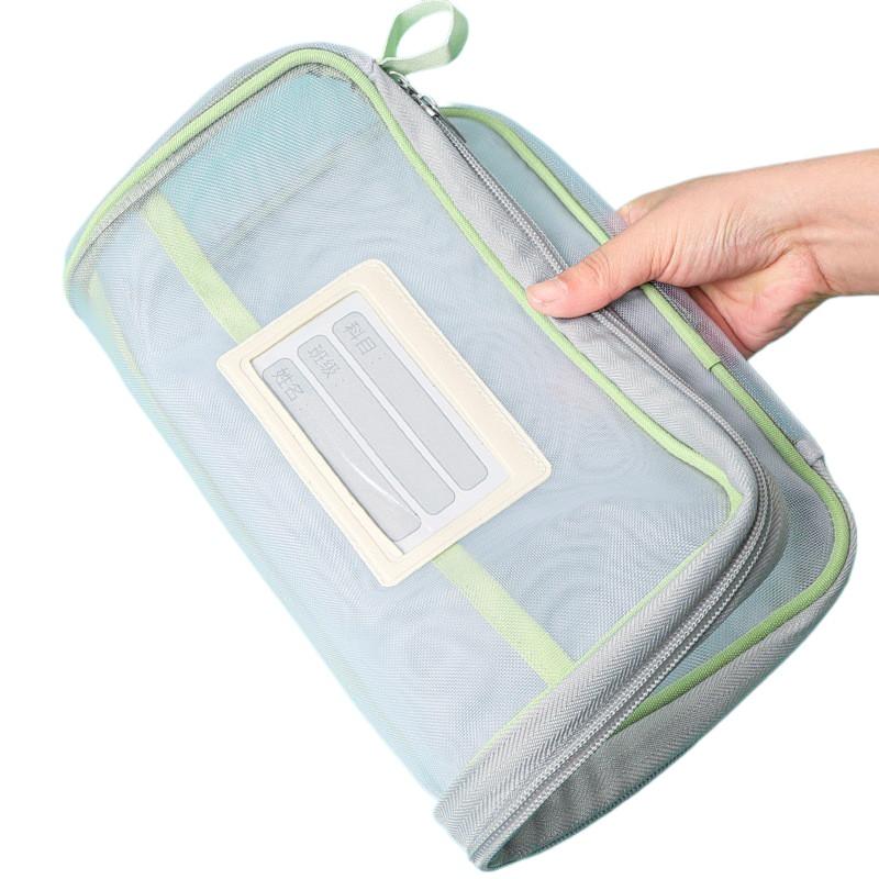 Is Stationery Office Supply - A4 Kantoorartikelen Opbergtas Dubbellaagse Mesh Ritszak