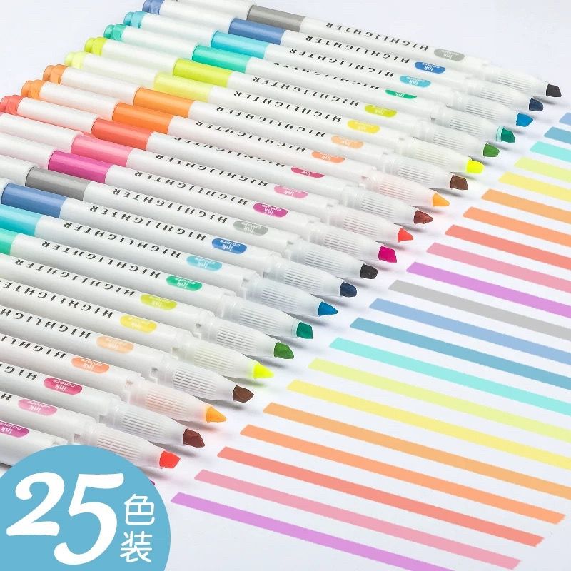 Highlighter Set Pastel - 25 kleuren ZhiPai Markeerstiften Markers Pen
