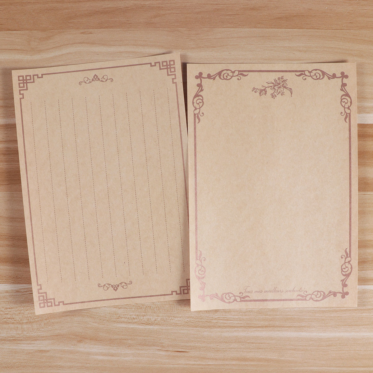 Ideal Stationery & Office Supply - 8-delige briefpapierset, vintage kraftpapier schrijfblokken met