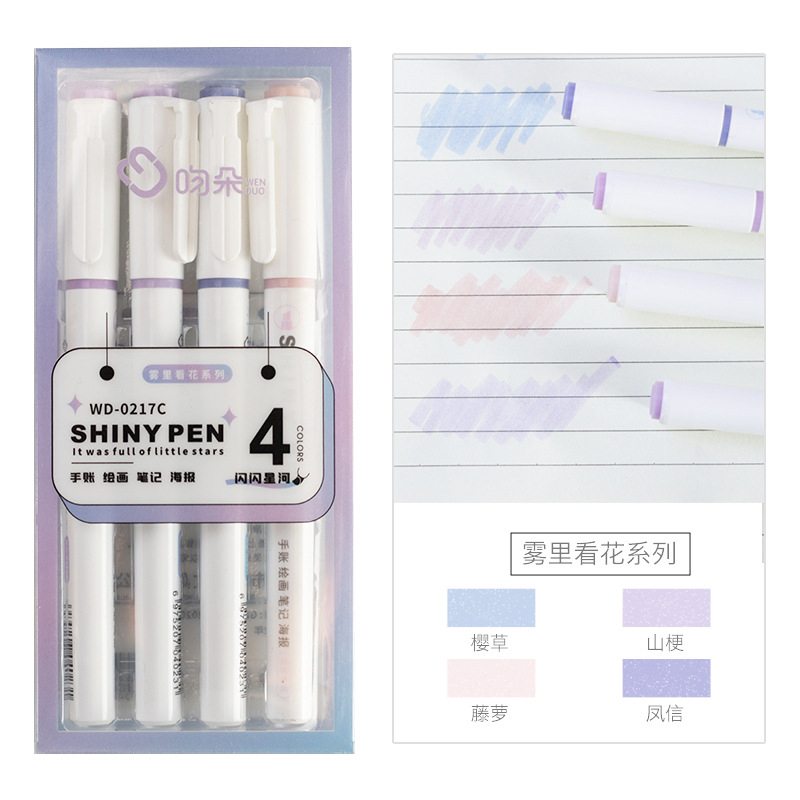 4 Stuks/Doos Kawaii Glitter Ma - Highlighter Set Pastel recensie en prijs