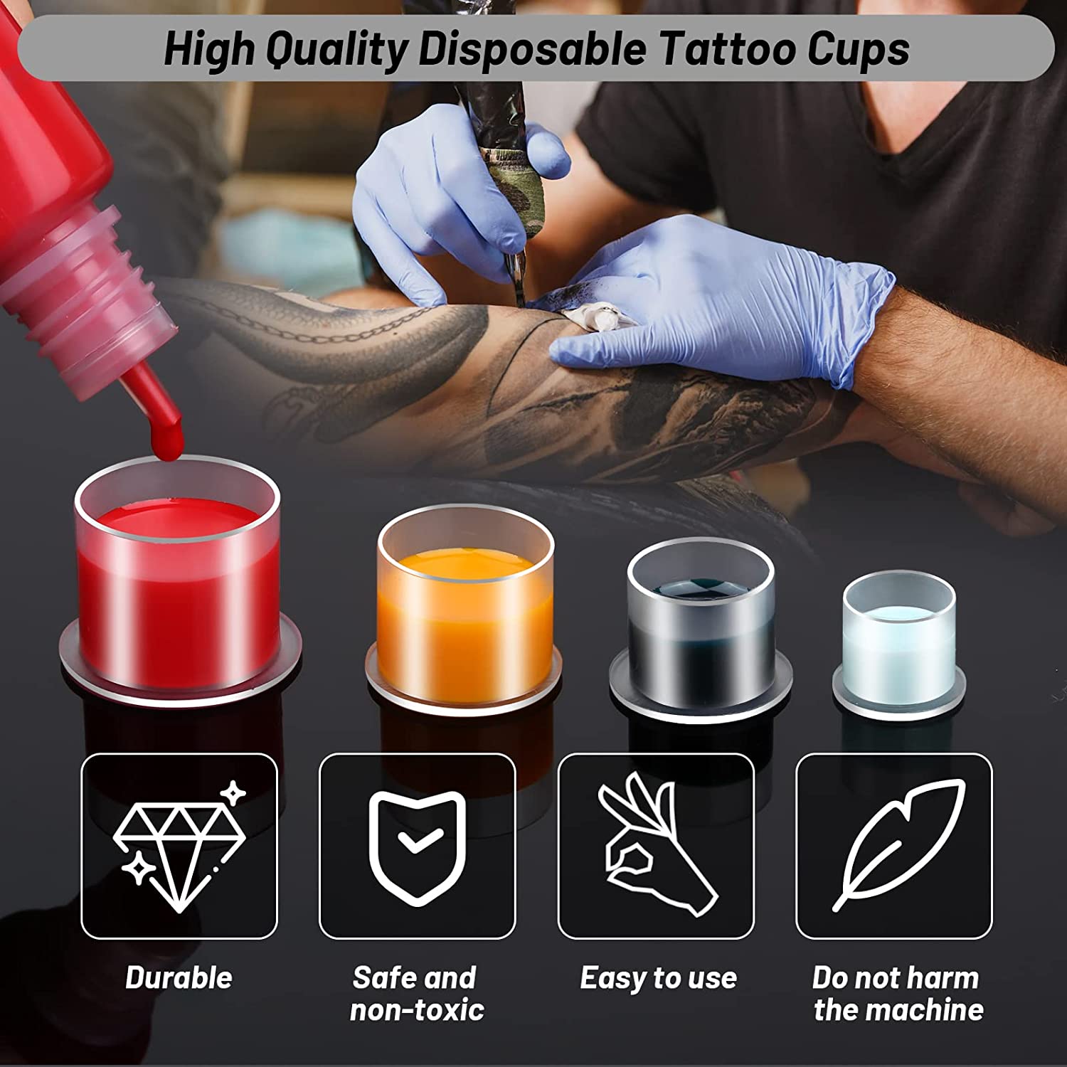 100 stuks wegwerp tattoo-inktb - Calligraphy Ink Bottle recensie en prijs