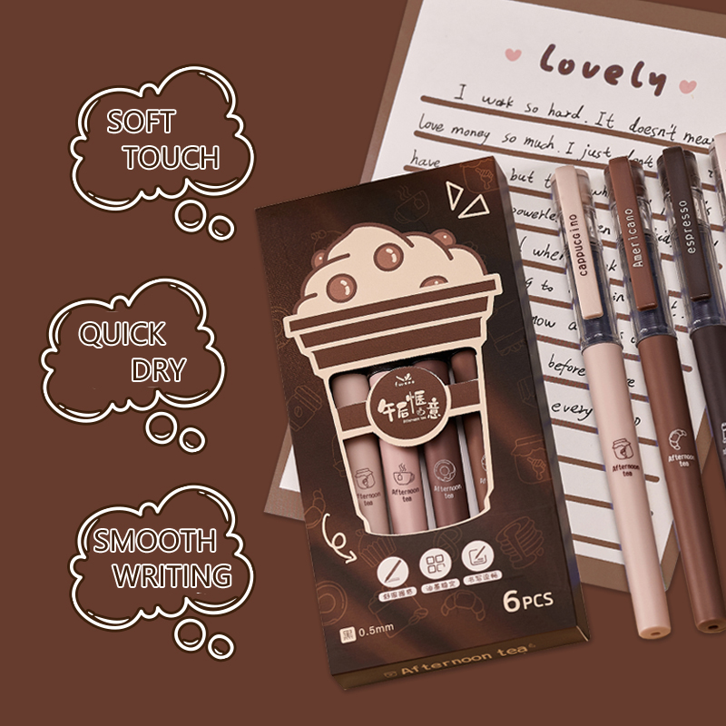 6 stks/set Afternoon Tea Serie - Gel Ink Pen Set recensie en prijs